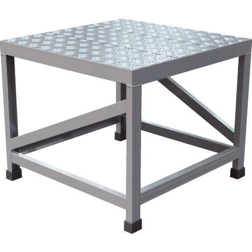 ＴＲＵＳＣＯ アルミ製溶接一体構造型作業台 縞板タイプ 一段（完成品） Ｗ６００×Ｄ６００×Ｈ５００ WTDBC-6650
