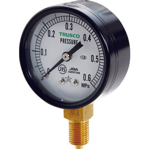 ＴＲＵＳＣＯ ＪＩＳ汎用圧力計Ａ型６０φ 圧力レンジ０．０～０．６０ＭＰａ TPG60-0.6
