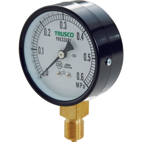 ＴＲＵＳＣＯ ＪＩＳ汎用圧力計Ａ型７５φ 圧力レンジ０．０～０．６０ＭＰａ TPG75-0.6