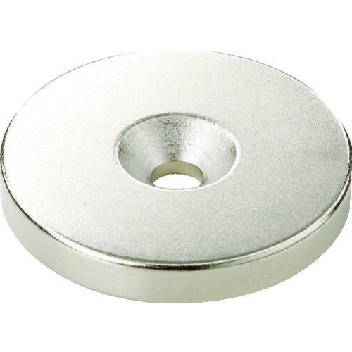 ＴＲＵＳＣＯ　ネオジム丸形磁石　皿ねじ穴付　外径６ＭＭ×５ＭＭ　Ｍ１．６　１個入 T06R05-M1.6