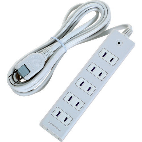 ＴＲＵＳＣＯ　電源タップ　２Ｐ６個口　５Ｍ　マグネット付 TOT2-605