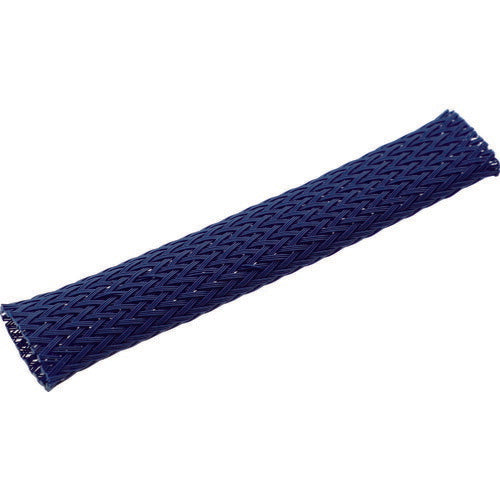 ＴＲＵＳＣＯ　カラー編組チューブ　自然折径２２ｍｍ　長さ１０ｍ　１巻　青 BTC-19-B