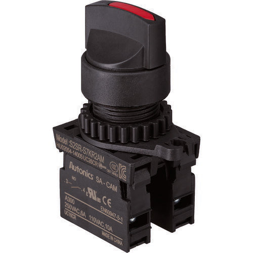 ＴＲＵＳＣＯ　セレクタスイッチ　Φ２５　４５°３ノッチ　２ａ　赤 25S-453-2A-R