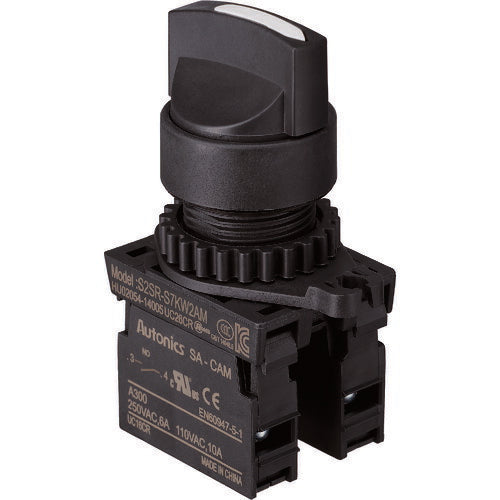ＴＲＵＳＣＯ　セレクタスイッチ　Φ２５　４５°３ノッチ　２ａ　白 25S-453-2A-W
