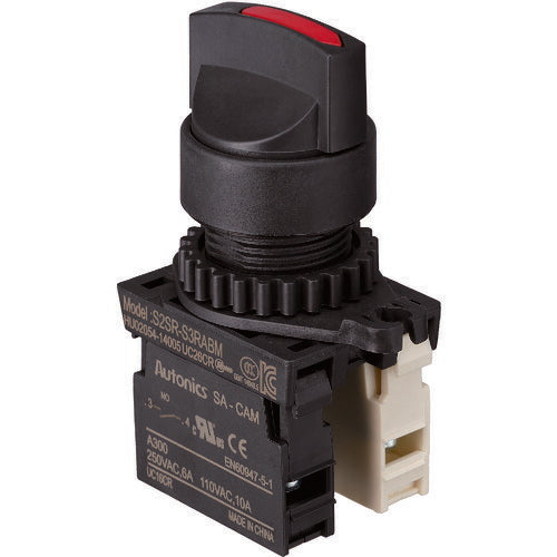 ＴＲＵＳＣＯ　セレクタスイッチ　Φ２５　９０°２ノッチ　１ａ－１ｂ　赤 25S-902-1A1B-R