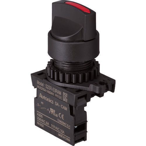 ＴＲＵＳＣＯ　セレクタスイッチ　Φ２５　９０°２ノッチ　１ａ　赤 25S-902-1A-R