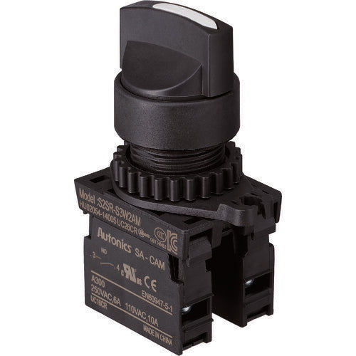 ＴＲＵＳＣＯ　セレクタスイッチ　Φ２５　９０°２ノッチ　２ａ　白 25S-902-2A-W