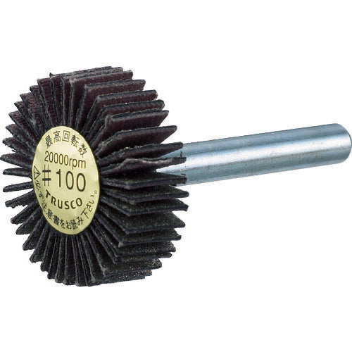 ＴＲＵＳＣＯ　ダイヤ軸付フラップホイール　オールダイヤ　Φ３０Ｘ軸径６　１００＃ P-DF3010-6A(100)