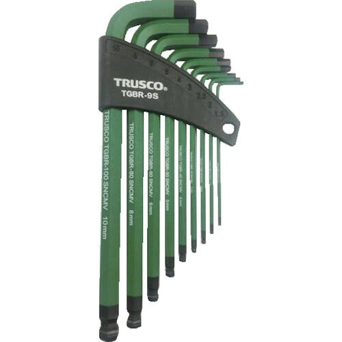 ＴＲＵＳＣＯ　カラーボールポイント六角棒レンチセット　９本組 TGBR-9S