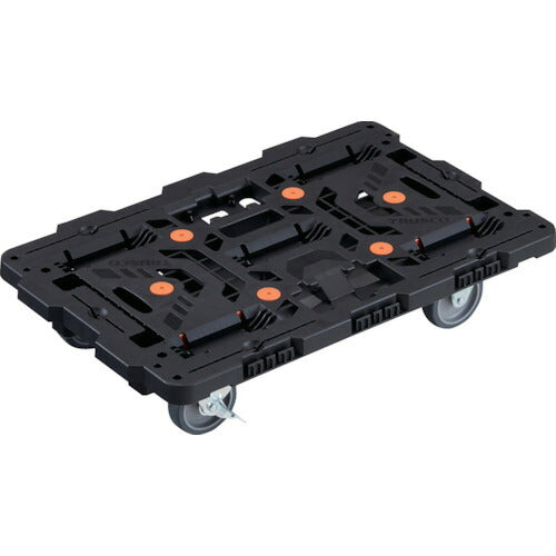 ＴＲＵＳＣＯ　連結式樹脂製平台車　ビートル　７００Ｘ４５０　自在３輪　内２輪ストッパー付 BT700J3S2-E100