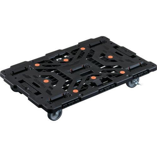 ＴＲＵＳＣＯ　連結式樹脂製平台車　ビートル　９００Ｘ６００　自在５輪　内２輪ストッパー付 BT900J5S2-E100