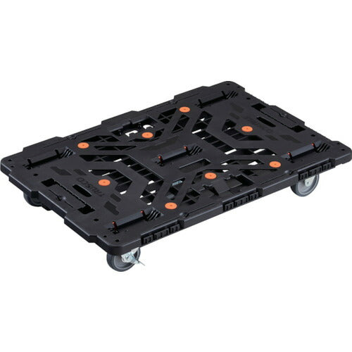 ＴＲＵＳＣＯ　連結式樹脂製平台車　ビートル　９００Ｘ６００　自在３輪　内２輪ストッパー付 BT900J3S2-E100