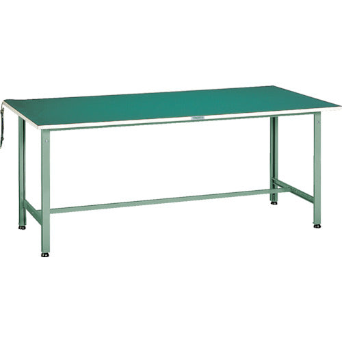 ＴＲＵＳＣＯ　軽荷重作業台（３００ｋｇ）ＡＥ型　１５００Ｘ７５０ＸＨ７４２　帯電防止マット張り　グリーン色 AE-1500D