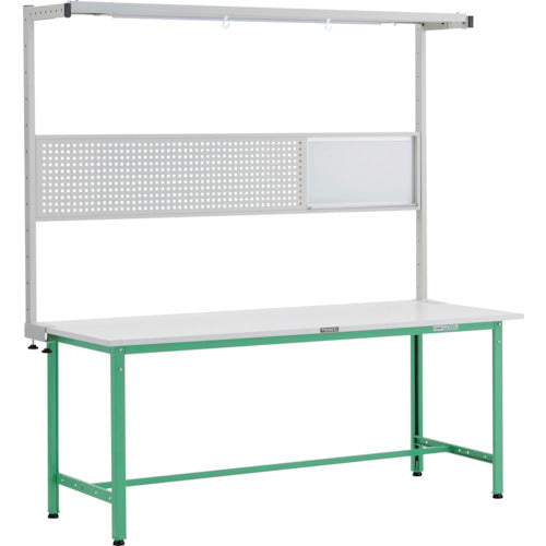 ＴＲＵＳＣＯ　軽荷重作業台（３００ｋｇ）ＡＥ型　１８００Ｘ６００ＸＨ１９４８（全高）　ツールハンガーフルセット付　ヤンググリーン色 AE-1860THFS YG