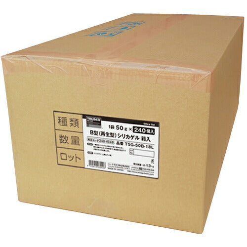 ＴＲＵＳＣＯ　シリカゲル　５ｇ　２０００個入　調湿（吸排湿）：再生型　Ｂ型　８０ｍｍＸ６０ｍｍ TSG-5B-18L