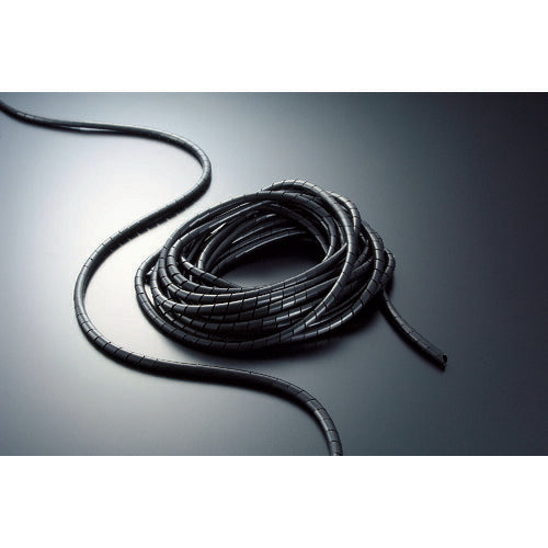 ＴＲＵＳＣＯ　スパイラルチューブ　１０ｍ　結束径Φ３．２～２５．０　黒 TSP4BK