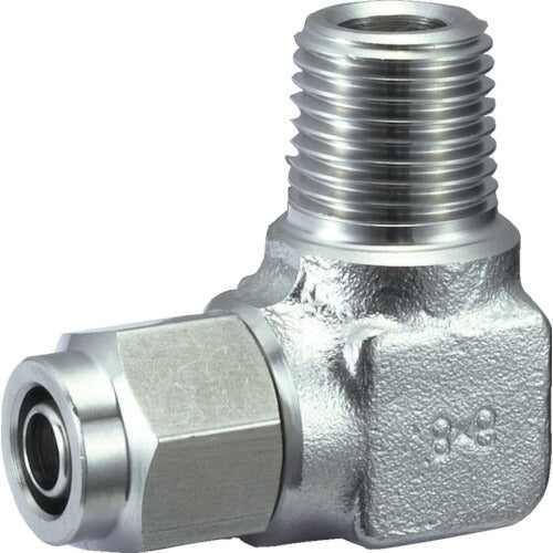 ＴＲＵＳＣＯ　ＳＵＳメイルエルボ　適用チューブ径１０Ｘ８　ねじＲ１／４ TS10-02ML