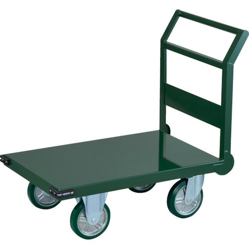 ＴＲＵＳＣＯ　鋼鉄製運搬車　１トン　ハンドル側自在車輪　９００Ｘ６００　Φ２００ウレタン車輪 SH10-2C