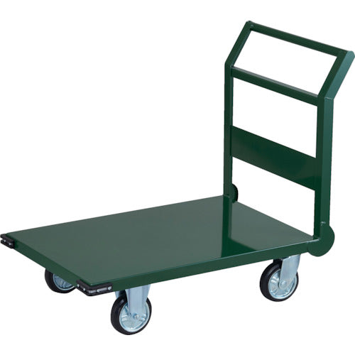 ＴＲＵＳＣＯ　鋼鉄製運搬車　ハンドル側自在車輪　９００Ｘ６００　Φ１５０プレス車 SH-2C