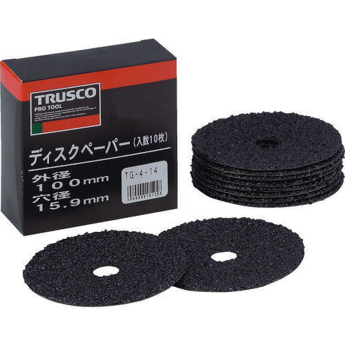 ＴＲＵＳＣＯ　ディスクペーパー４型　Φ１００Ｘ１５．９　＃１４　（１０枚入） TG4-14