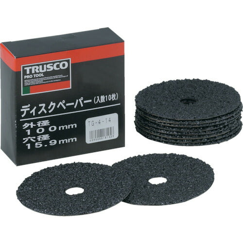 ＴＲＵＳＣＯ　ディスクペーパー４型　Φ１００Ｘ１５．９　＃３０　（１０枚入） TG4-30