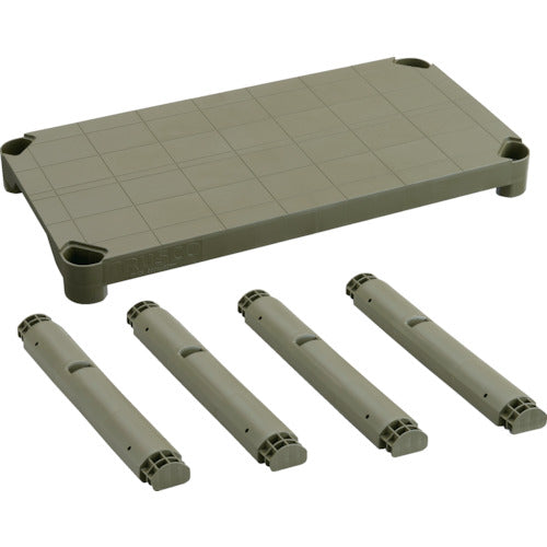 ＴＲＵＳＣＯ　プラ棚用　棚板セット　棚板間隔高さ５１５ｍｍ用脚４本付　つや消しОＤ TPT-344S-MOD