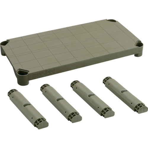 ＴＲＵＳＣＯ　プラ棚用　棚板セット　棚板間隔高さ３７２ｍｍ用脚４本付　つや消しОＤ TPT-345S-MOD
