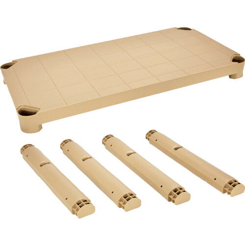 ＴＲＵＳＣＯ　プラ棚用　棚板セット　棚板間隔高さ５１５ｍｍ用脚４本付　ライトサンド TPT-344S-LS