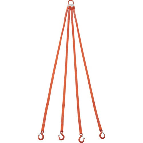 ＴＲＵＳＣＯ　４本吊ベルトスリングセット　２５ｍｍ幅Ｘ２ｍ　吊り角度６０°時荷重０．８６ｔ（最大使用荷重１ｔ） G25-4P20-0.86