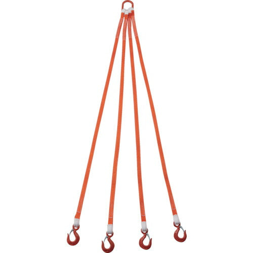 ＴＲＵＳＣＯ　４本吊ベルトスリングセット　２５ｍｍ幅Ｘ２ｍ　吊り角度６０°時荷重１．７２ｔ（最大使用荷重２ｔ） G25-4P20-1.72