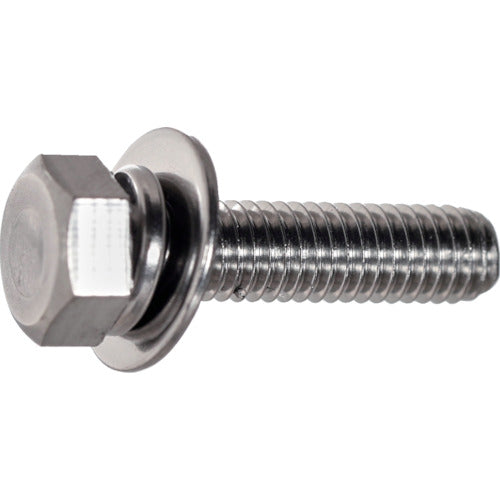 【取寄品】 ＴＲＵＳＣＯ 座金・バネ座金組込六角ボルト（ステンレス） Ｐ＝３ Ｍ４×１０ ２７０本入 ヘキサゴンパック S019-0410 【送料都度見積】