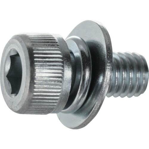 【取寄品】 ＴＲＵＳＣＯ 座金組込六角穴付ボルト Ｐ＝３ 三価白 Ｍ５Ｘ１５ １３０本入 （ばね座金＋ＪＩＳワッシャー付き） ヘキサゴンパック S077-0515 【送料都度見積】