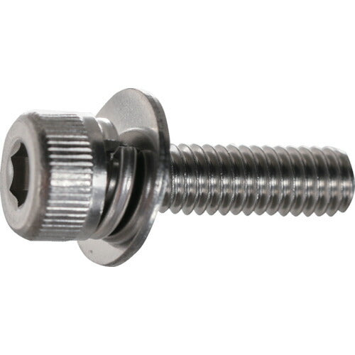 【取寄品】 ＴＲＵＳＣＯ 座金組込六角穴付ボルト Ｐ＝３ ステンレス Ｍ５Ｘ１５ １３０本入 （ばね座金＋ＪＩＳワッシャー付き） ヘキサゴンパック S081-0515 【送料都度見積】