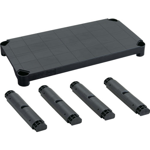 ＴＲＵＳＣＯ　プラ棚用　棚板セット　棚板間隔高さ３７２ｍｍ用脚４本付　つや消しブラック TPT-345S-MBK