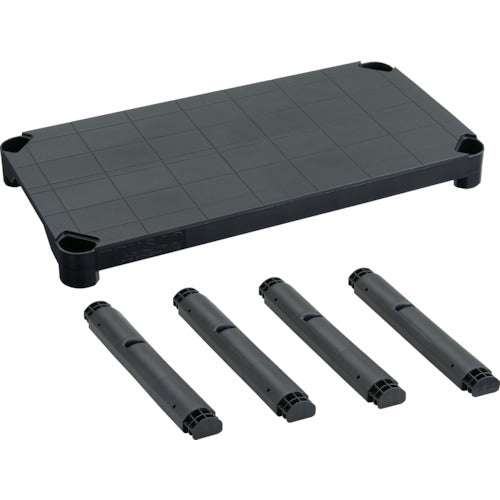 ＴＲＵＳＣＯ　プラ棚用　棚板セット　棚板間隔高さ５１５ｍｍ用脚４本付　つや消しブラック TPT-344S-MBK