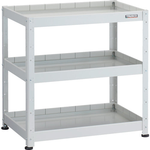 ＴＲＵＳＣＯ　小型ボルト式棚　バーディワゴンラック型　７５０Ｘ５００　深３段　ホワイト BDW-R973F3-W