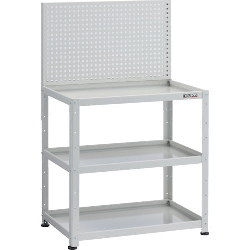 ＴＲＵＳＣＯ　小型ボルト式棚　バーディワゴンラック型　上部パンチングパネル　７５０×５００×１３３０ BDW-RP973-W