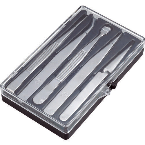 ＴＲＵＳＣＯ　ステンレス製ピンセット　５本組セット TSP-91