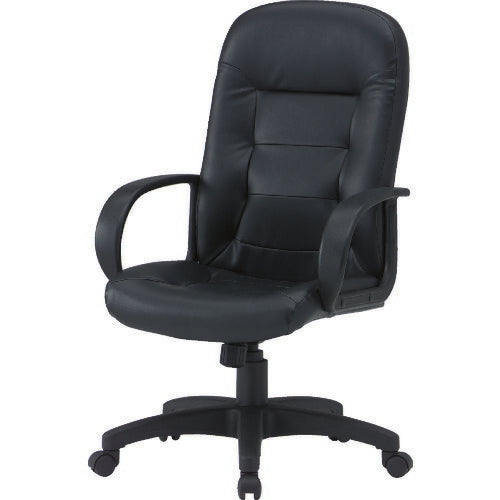 ＴＲＵＳＣＯ　オフィスチェア　レザー張り　黒 T5563(BK)