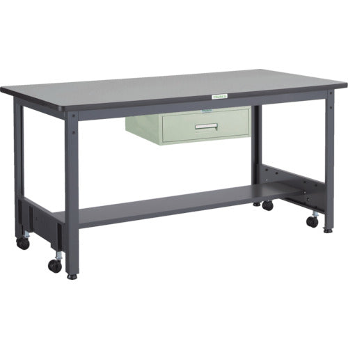 ＴＲＵＳＣＯ　中荷重作業台（５００ｋｇ）ＣＦＷ型　１８００Ｘ７５０ＸＨ７４０　１段引出付　ダークグレー色 CFWR-1875F1