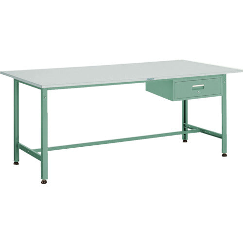 ＴＲＵＳＣＯ　軽荷重作業台（３００ｋｇ）ＡＥ型　１８００Ｘ７５０ＸＨ７４０　１段引出付　グリーン色 RAE-1800F1