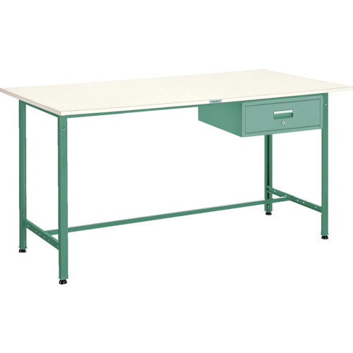 ＴＲＵＳＣＯ　軽荷重立作業台（３００ｋｇ）ＨＡＥ型　１８００Ｘ９００ＸＨ９００　１段引出付　グリーン色 HAE-1809F1