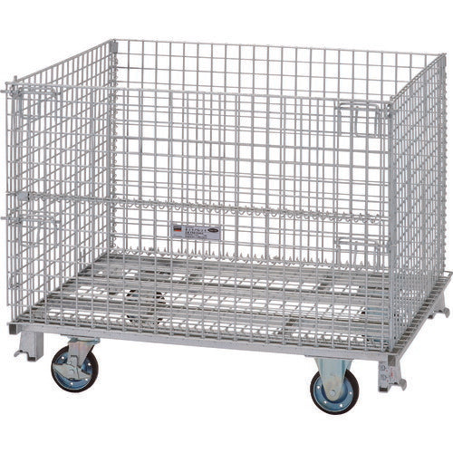 ＴＲＵＳＣＯ　ネットパレット　車輪付　間口１２００×奥行１０００×高さ９９３　クロムフリー T1012AGS