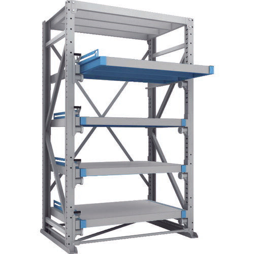 【取寄品】 ＴＲＵＳＣＯ スライダーラック スライド４段 スチール板付 単体 NSHP-24-4K 【送料都度見積】