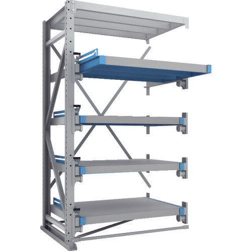 【取寄品】 ＴＲＵＳＣＯ スライダーラック スライド４段 スチール板付 連結 NSHP-24-4R 【送料都度見積】