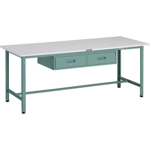 ＴＲＵＳＣＯ　軽荷重作業台（３００ｋｇ）ＡＥ型　１８００Ｘ７５０ＸＨ７４０　２列引出付　グリーン色 AE-1800FL2