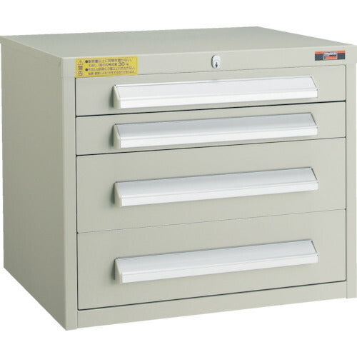 【取寄品】 ＴＲＵＳＣＯ ＷＬＶＲ型キャビネット ５００Ｘ４１２Ｘ４２０ 引出４段 ネオグレー WLVR-422NG 【送料都度見積】