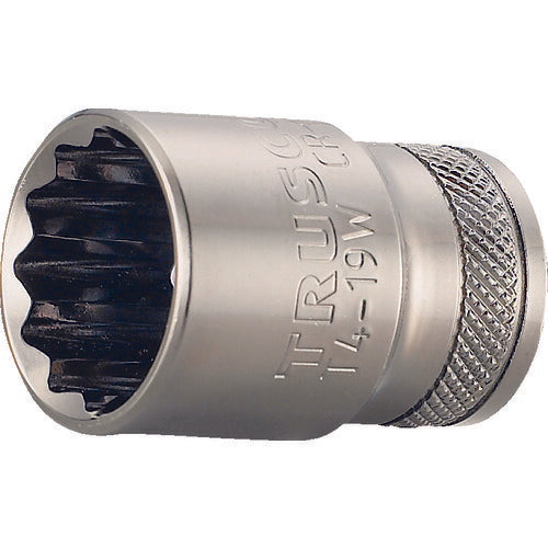 ＴＲＵＳＣＯ ソケット １２角タイプ 差込角１２．７ 対辺１９ｍｍ T4-19W