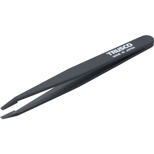 ＴＲＵＳＣＯ　プラスチック製ピンセット　１２０ｍｍ　先平細型 TPP-233