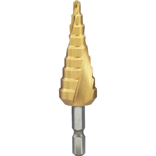 ＴＲＵＳＣＯ 六角軸ステップドリル ２枚刃チタンコーティング ４～１２ｍｍ TSDSC12